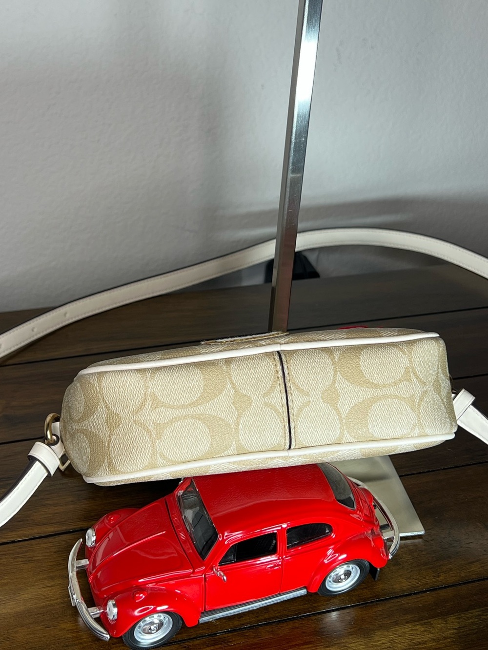 Coach Mini Jamie Camera Bag In Signature Canvas/White accents and patches - Picture 4 of 12